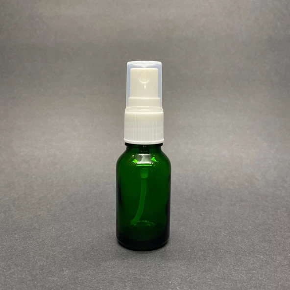 15 Ml Yeşil Cam Şişe Beyaz Spreyli ,  15Cc Yeşil Spreyli Boş Şişe x 6 Adet - Resim 2