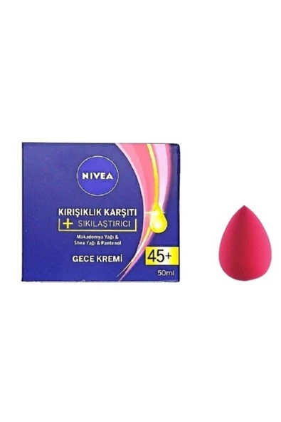 NIVEA GECE KREMİ 50ML- KIRIŞIKLIK KARŞITI+SIKILAŞTIRICI 45+ YAŞ