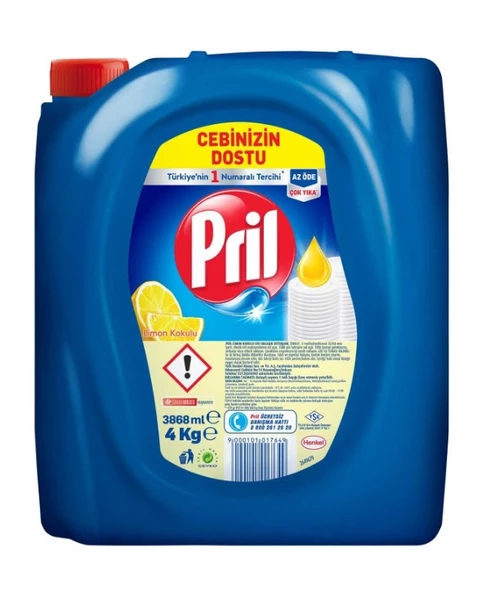 Pril Sıvı Bulaşık Deterjanı 4 KG + Domestos Okyanus Ferahlığı Çamaşır Suyu 3.2 L (2'li set) - 3