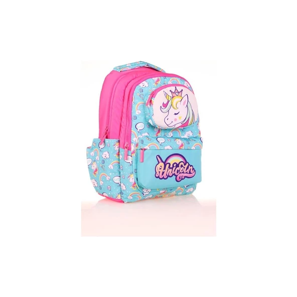 Kaukko Kids Sırt Çantası Toys Unicorn Mavi Pembe Okul Sırt Çantası - 4