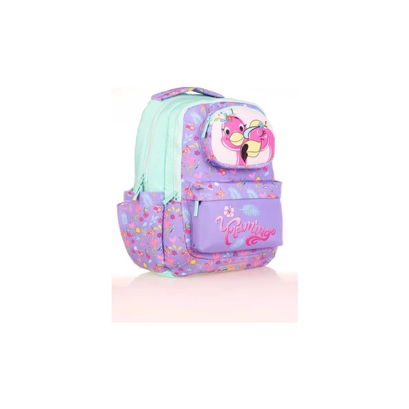 Kaukko Kids Sırt Çantası Toys Flamingo Lila Turkuaz Okul Sırt Çantası - 4
