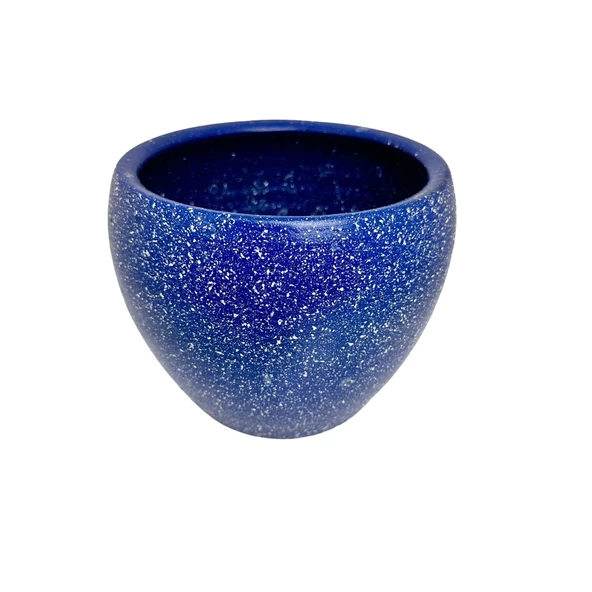 Bitki Tasarımı Lacivert Granit Toprak Saksı Saksılık Salon Çiçeklik - 15 CM - Resim 3