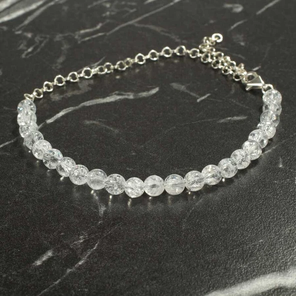 925 Ayar Gümüş Necef Taşlı Halhal Bileklik ürün görseli