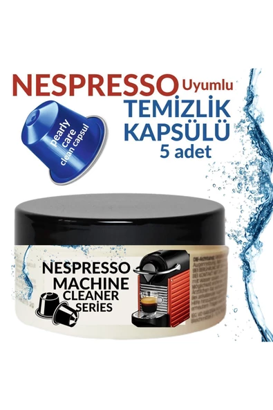 Pearly Care Coffeo Nespresso Uyumlu Espresso Makinesi Temizlik Deterjan Kapsülü 5'li Set