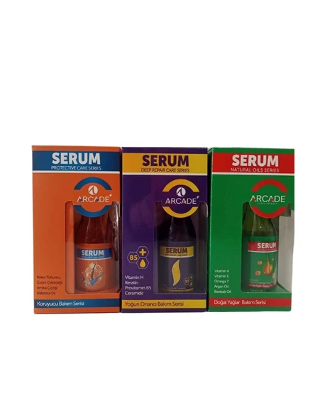 Arcade Bakım Serum Serisi 100 ml doğal yağlar yoğun onarıcı koruyucu bakım