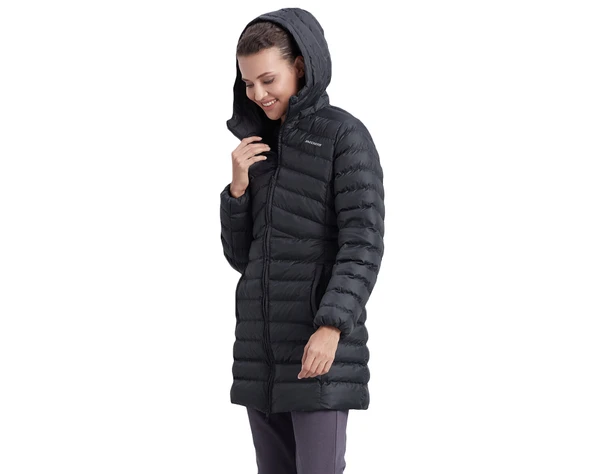 Skechers W Essential Maxi Length Hooded Jacket S212005 Kadın Günlük Mont - Resim 7