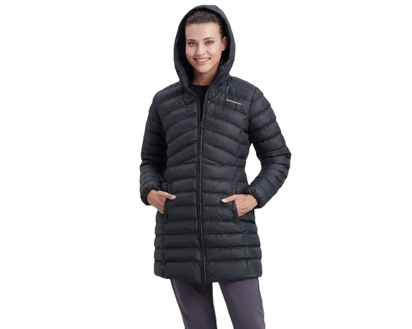 Skechers W Essential Maxi Length Hooded Jacket S212005 Kadın Günlük Mont - Resim 8