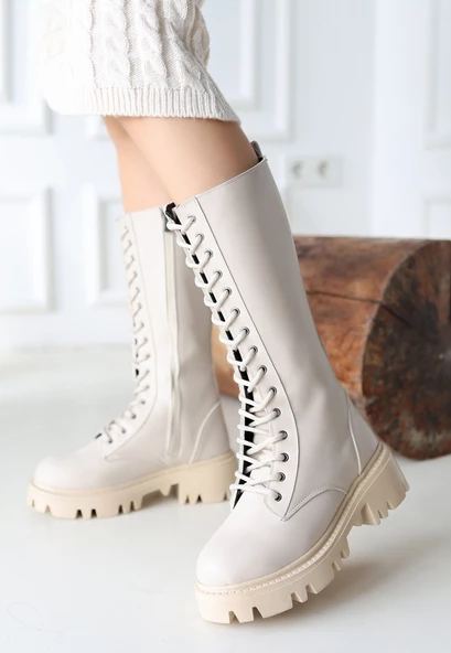 Uliza Bej Cilt Bağcıklı Çizme ürün görseli 1