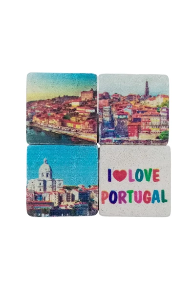 Portekiz Temalı Dörtlü Taş Magnet - Resim 3