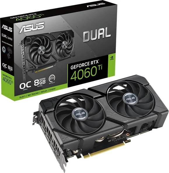 DUAL-RTX4060TI-O8G-EVO Nvıdıa Geforce Rtx 4060 Tı-8g 8gb Gddr6 128BIT 2595MHZ Oc HDMI 3xdp Dlss