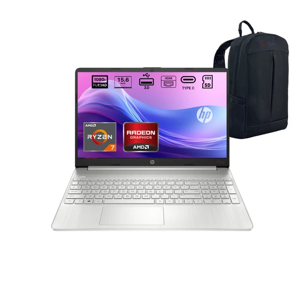 Hp Amd Ryzen 7 5700U 8gb 512GB SSD 15.6" Fhd WIN11 Dizüstü Bilgisayar 4H0J2EAWZ1 - Webzone Çanta