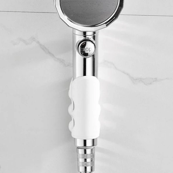3B Trend 2 Adet 7 Vantuzlu Güçlü Banyo Duş Başlığı Tutacağı Silikon Aparat - 5