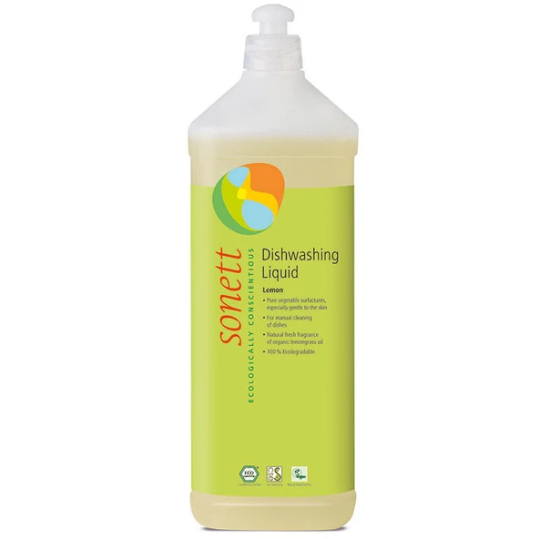 Sonett Tamamen Doğal Organik Vegan Elde Bulaşık Yıkama Sıvısı Limonotlu 1 Lt.
