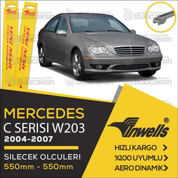 İnwells Muz Silecek Takımı Mercedes C Serisi W203 2004-2007 ile uyumlu ürün görseli