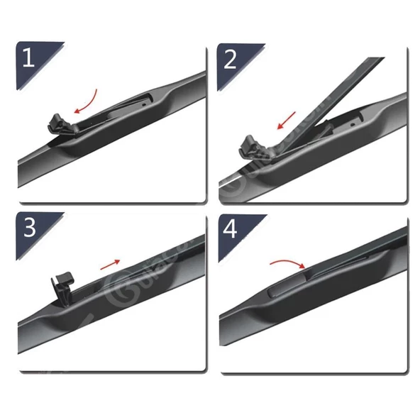 İnwells Hibrit Silecek Takımı Mitsubishi Lancer 2003-2008 ile uyumlu - Resim 3