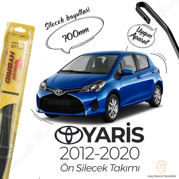 İnwells Hibrit Silecek Takımı Toyota Yaris 2012-2020 ile uyumlu ürün görseli