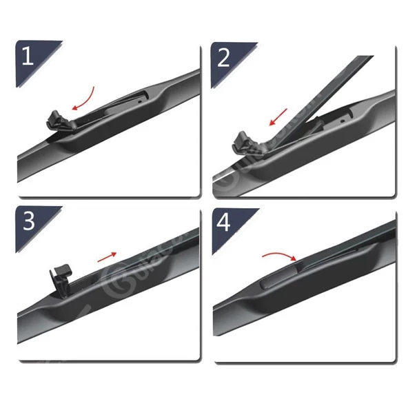 İnwells Hibrit Silecek Takımı Peugeot 206+ 2009-2013 ile uyumlu - Resim 3