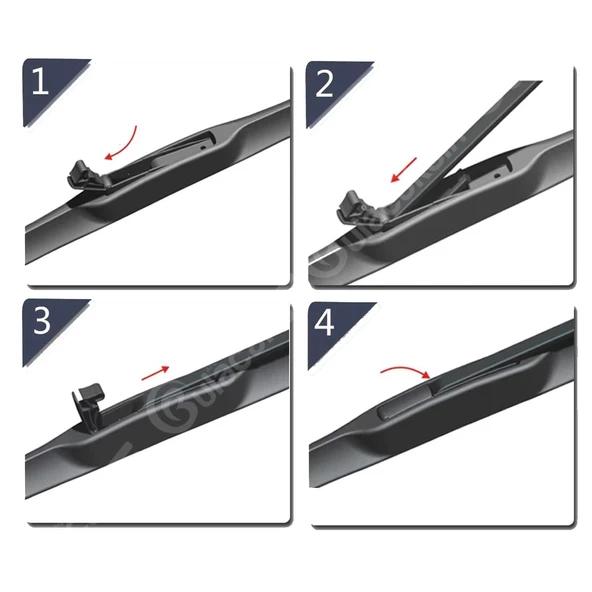 İnwells Hibrit Silecek Takımı Mitsubishi Colt 2009-2013 ile uyumlu - Resim 3