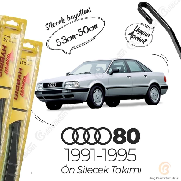 İnwells Hibrit Silecek Takımı Audi 80 Sedan 1991-1995 ile uyumlu ürün görseli