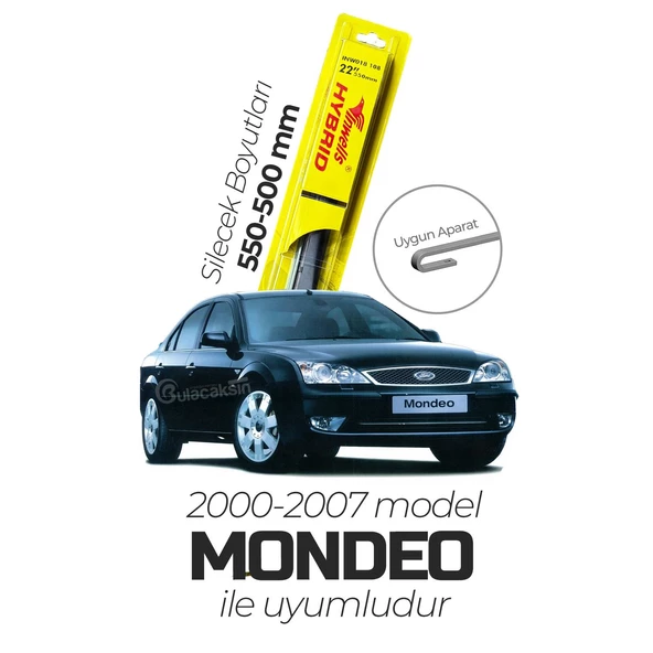 İnwells Hibrit Silecek Takımı Ford Mondeo 2000-2007 ile uyumlu ürün görseli