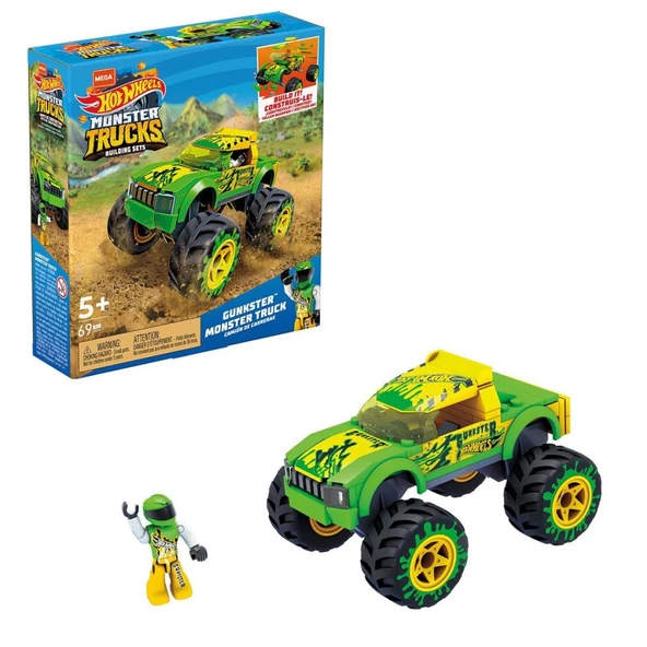 HDJ94 MEGA™ Hot Wheels® Gunkster Monster Truck 69 parça +5 yaş - 7