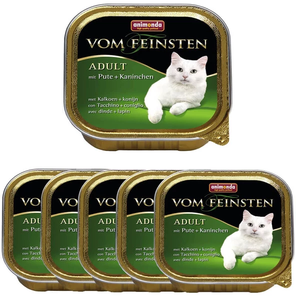 6 Adet Animonda Kedi 100G Hindi ve Tavşan Etli  Yaş Mama Konserve Skt : 02/2026
