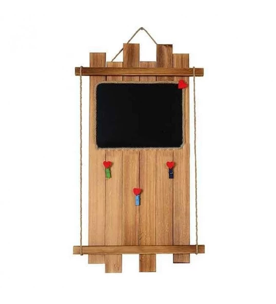 4 Foto Hediyeli Ahşap Kare Karatahtalı Asimetrik Mandallı Çerçeve 23x54 ürün görseli