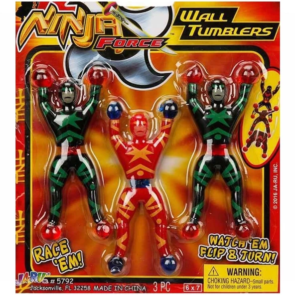 6 PCS NİNJA FORCE WALL TUMBLERS NİNJA OYUNCAKLARI 6 ADET CAMA DUVARA YAPIŞAN TAKLACI SAVAŞCI NİNJA