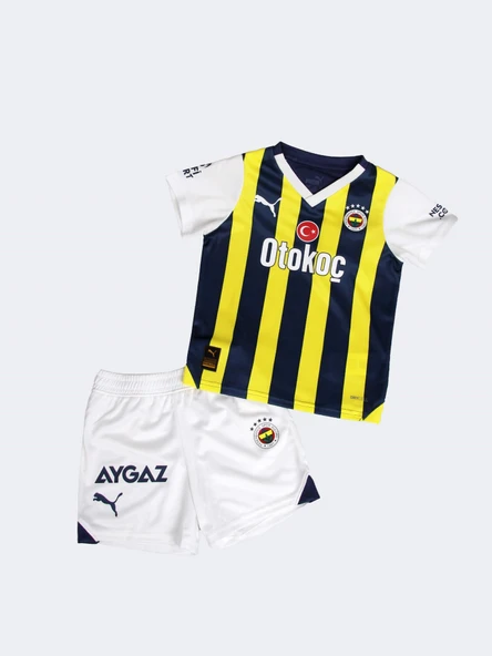 Fenerbahçe Orijinal Lisanslı Çubuklu Çocuk Forma Set 23-24 Miniset - 3