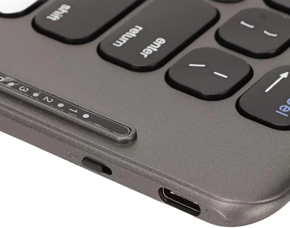 Lenovo Tab M10 Plus ZAA50034TR 10.61" Uyumlu Kablosuz Bluetooth Şarj Edilebilir Katlanabilir Taşınabilir Klavye - 8