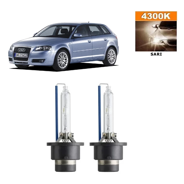 Audi A3 8P1 2004-2008 D2S / D2R 4300K Sarı HID Xenon Ampul 2 Adet