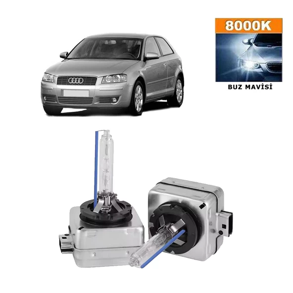 Audi A3 8P1 2008-2012 D3S / D3R 8000K Buz Mavisi HID Xenon Ampul 2 Adet