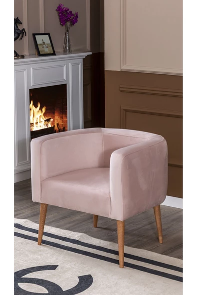 MELLMOD Dynamic Mod Ahşap Ayak Berjer Pembe - 2
