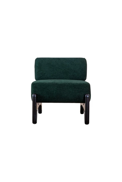 MELLMOD Relax Mod ahşap ayak bukle Berjer yeşil - 6