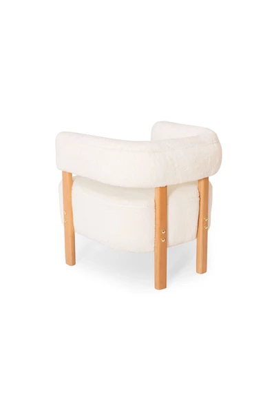 MELLMOD Sweet Mod Ahşap Ayaklı Teddy Berjer Krem - 6