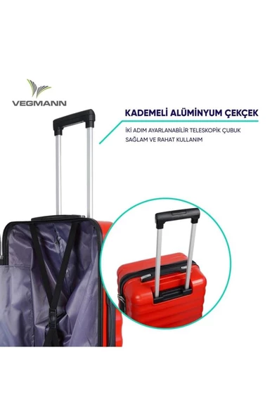 Delphin Kırmızı 3 Lü Valiz Seti - 7