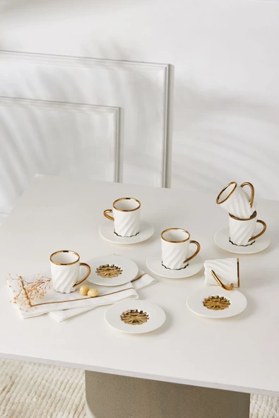 Set 6 Kişilik Kahve Fincan Takımı 80 ml