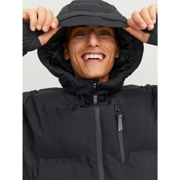 Jack&Jones Oversize Kapüşonlu Kışlık Erkek Mont - Günlük Kullanım - 10