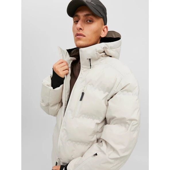 Jack&Jones Oversize Kapüşonlu Kışlık Erkek Mont - Günlük Kullanım - 4