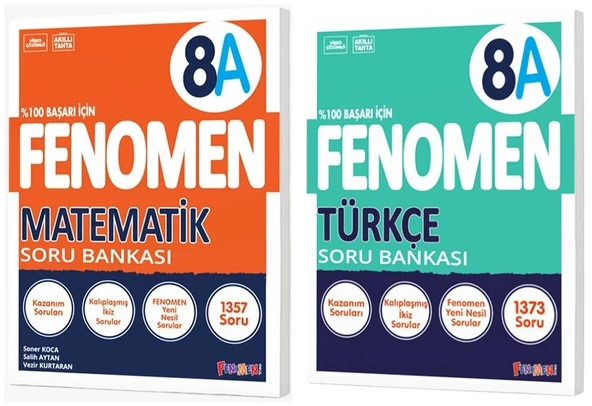 Fenomen Okul 2025 8. Sınıf Matematik + Türkçe A Serisi Soru Bankası Seti 2 Kitap