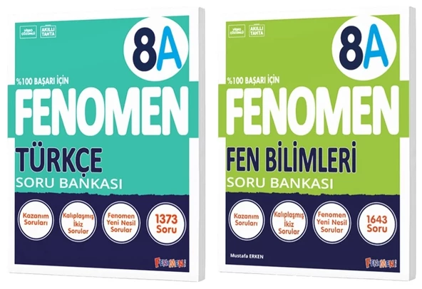 Fenomen Okul 2025 8. Sınıf Türkçe + Fen Bilimleri A Serisi Soru Bankası Seti 2 Kitap