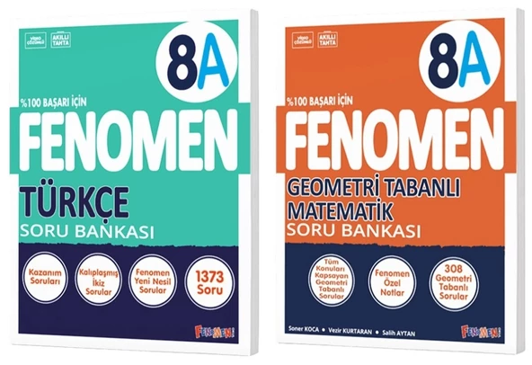 Fenomen Okul 2025 8. Sınıf Türkçe + Geometri Tabanlı A Serisi Soru Bankası Seti 2 Kitap