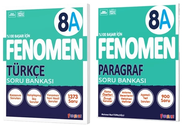 Fenomen Okul 2025 8. Sınıf Türkçe + Paragraf A Serisi Soru Bankası Seti 2 Kitap