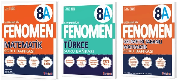 Fenomen Okul 2025 8. Sınıf Matematik + Türkçe + Geometri A Serisi Soru Bankası Seti 3 Kitap ürün görseli