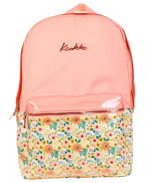 Kaukko Soft Floral Sırt Çantası Salmon K1734