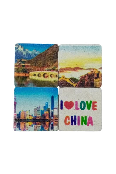Çin Temalı Dörtlü Taş Magnet - Resim 3