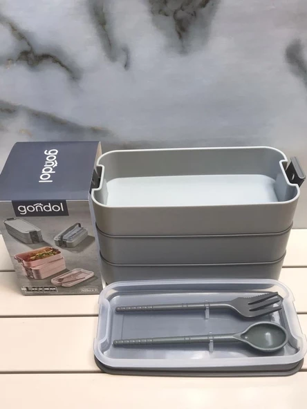 Gondol Layer Kat Kat Beslenme Kutusu Gri G-770 - 3