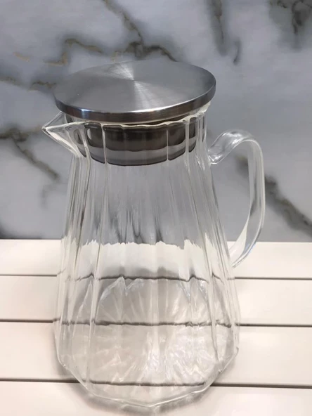 Kapris Metal Kapaklı 1500 Ml Cam Sürahi KAP-020 ürün görseli 1