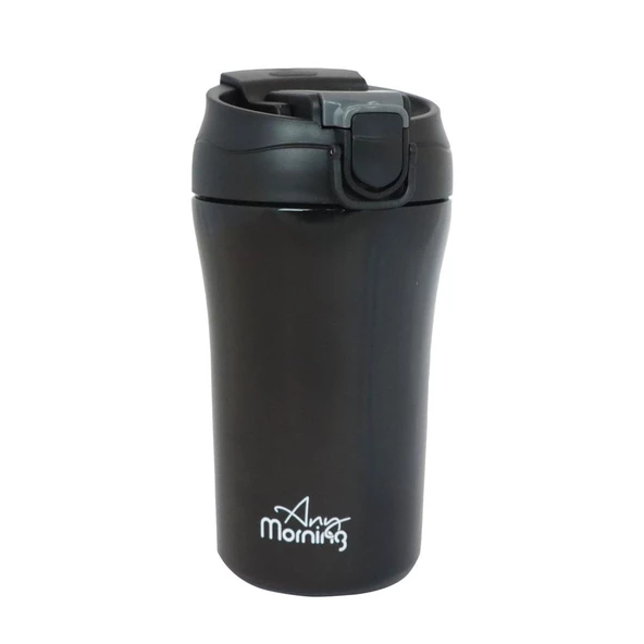 Any Morning SI232021 İki Ağızlı Termos Mug Siyah 400 ml