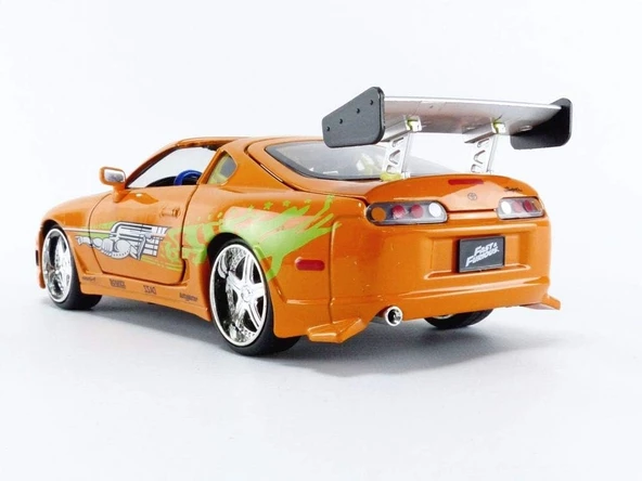 Hızlı ve Öfkeli Brian & Toyota Supra, 1: 24 Ölçek Portakal Die-Cast - Resim 7